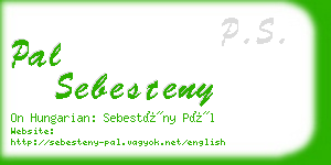 pal sebesteny business card